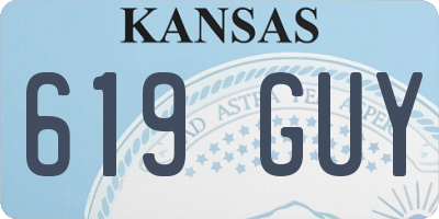 KS license plate 619GUY