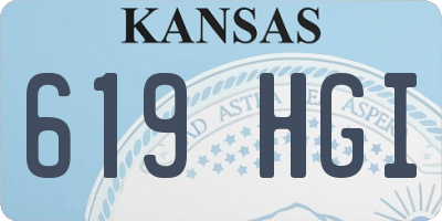 KS license plate 619HGI