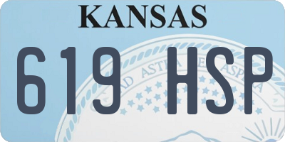 KS license plate 619HSP