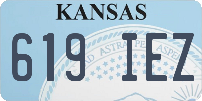 KS license plate 619IEZ