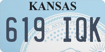 KS license plate 619IQK