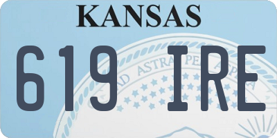 KS license plate 619IRE