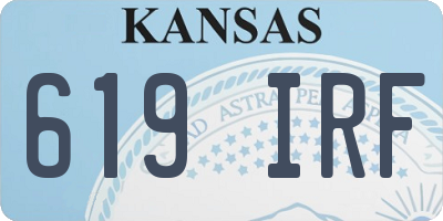 KS license plate 619IRF