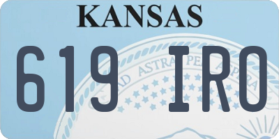 KS license plate 619IRO
