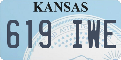 KS license plate 619IWE