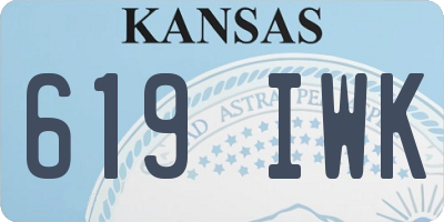 KS license plate 619IWK