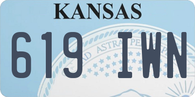 KS license plate 619IWN