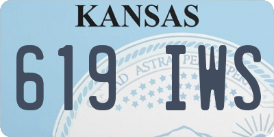 KS license plate 619IWS