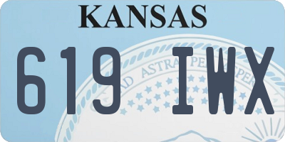 KS license plate 619IWX