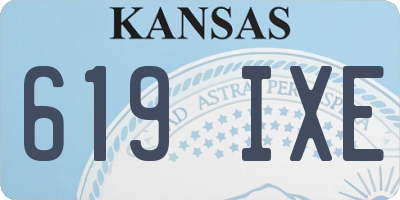 KS license plate 619IXE