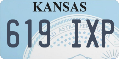 KS license plate 619IXP