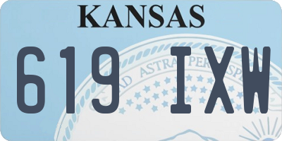KS license plate 619IXW