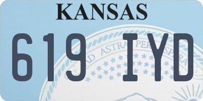 KS license plate 619IYD