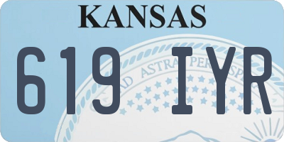 KS license plate 619IYR