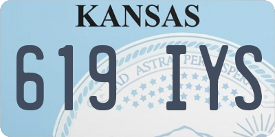 KS license plate 619IYS
