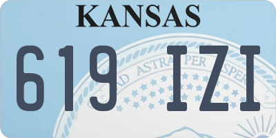 KS license plate 619IZI