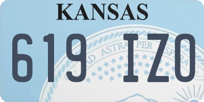 KS license plate 619IZO