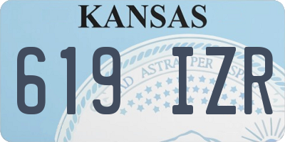 KS license plate 619IZR