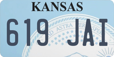 KS license plate 619JAI