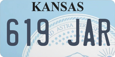 KS license plate 619JAR