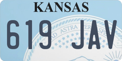 KS license plate 619JAV