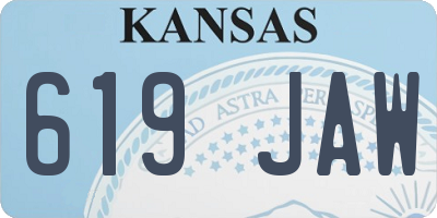 KS license plate 619JAW
