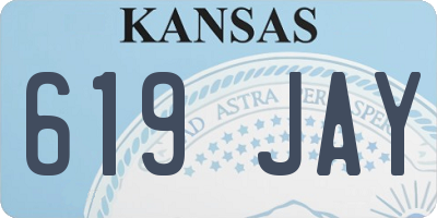 KS license plate 619JAY