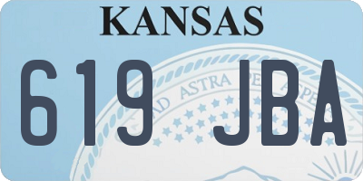 KS license plate 619JBA