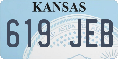 KS license plate 619JEB