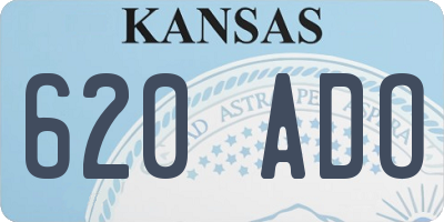 KS license plate 620ADO