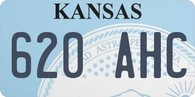 KS license plate 620AHC