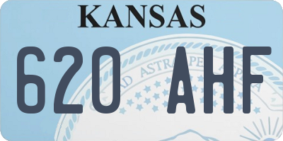 KS license plate 620AHF