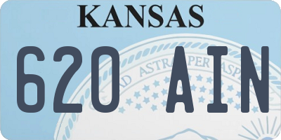 KS license plate 620AIN