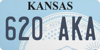 KS license plate 620AKA