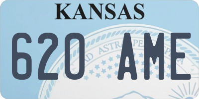 KS license plate 620AME