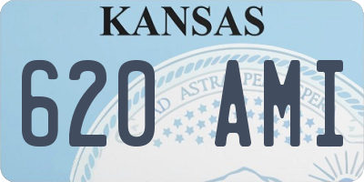 KS license plate 620AMI