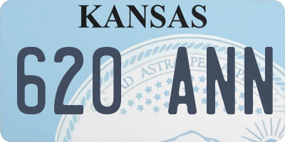 KS license plate 620ANN