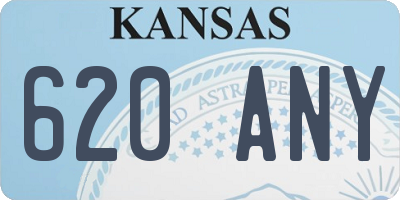 KS license plate 620ANY