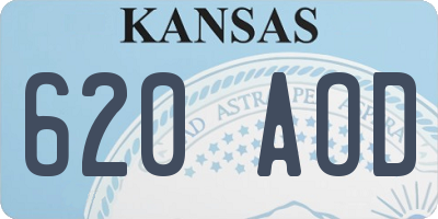 KS license plate 620AOD