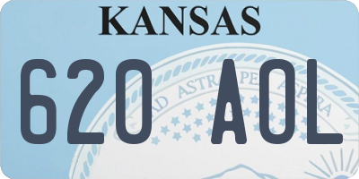 KS license plate 620AOL