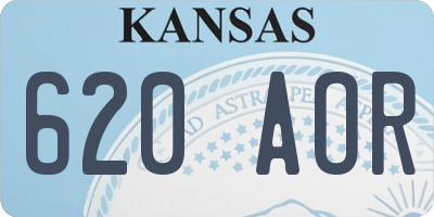 KS license plate 620AOR
