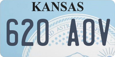 KS license plate 620AOV