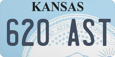 KS license plate 620AST