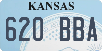 KS license plate 620BBA