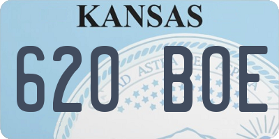 KS license plate 620BOE