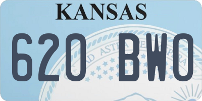 KS license plate 620BWO