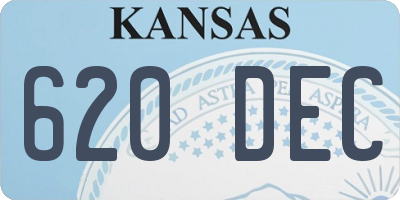 KS license plate 620DEC