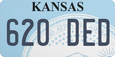 KS license plate 620DED