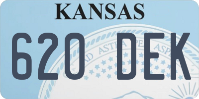KS license plate 620DEK