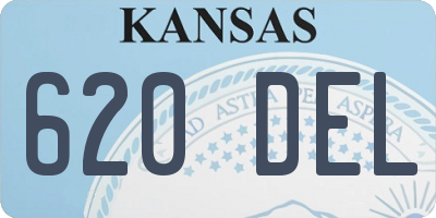 KS license plate 620DEL